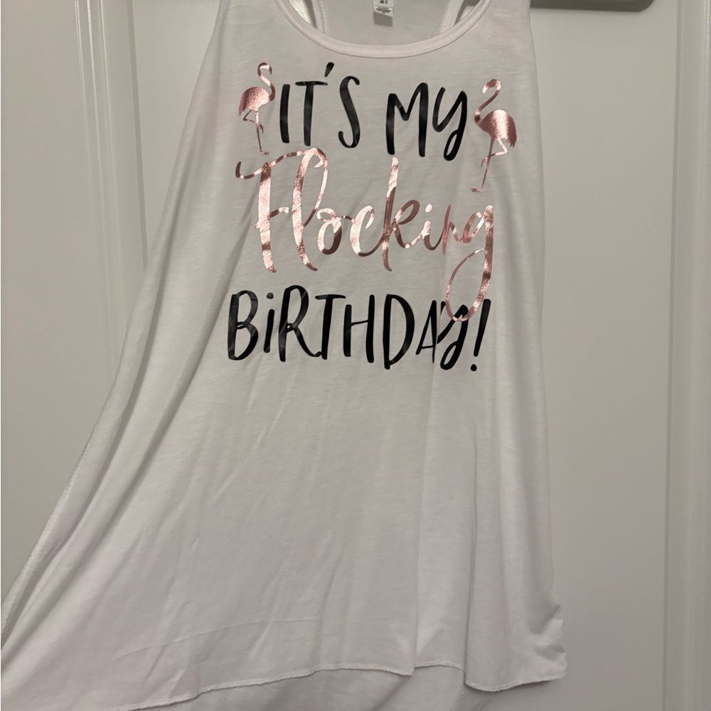 Bella Canvas White Flowy Tank Top- worn once!